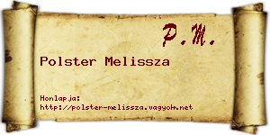 Polster Melissza névjegykártya